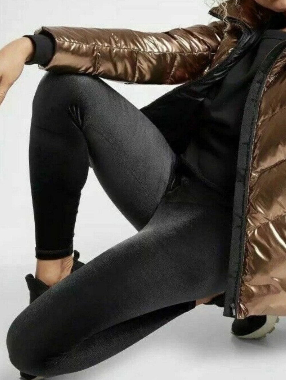 Athleta Black Velour Elation High Rise Tight Velvet Yoga Fitness Legging Size S - Picture 7 of 14